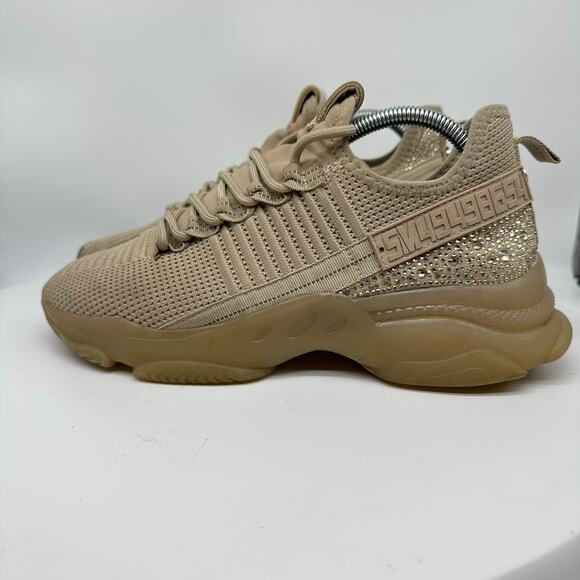 Steve Madden Maxima Glass Embellished  Fashion Sneakers Womens Size 11 Beaded - Picture 4 of 14